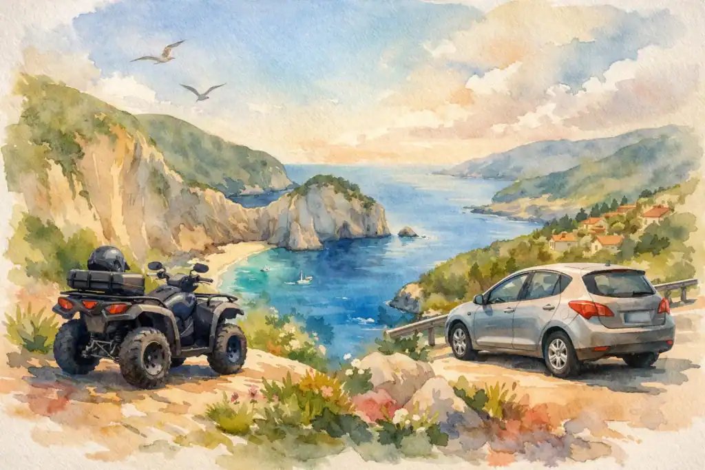 atv vs car island travel in zakynthos featured