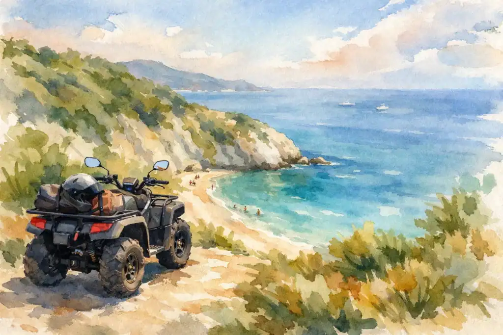 atv rental xigia beach plan je rit veilig featured