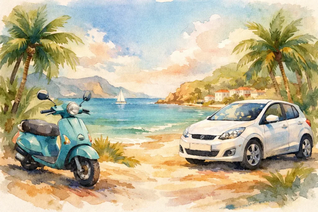 Roller oder Mietwagen im Inselurlaub wählen?