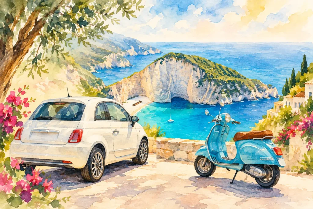Mietwagen ou roller : que choisir à Zakynthos ?