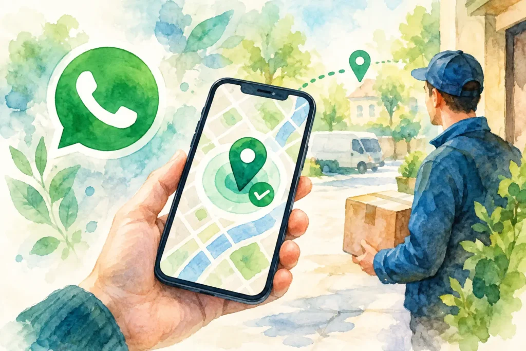 WhatsApp helymegerősítés az átvételhez