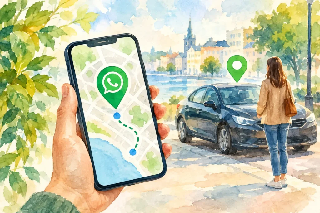 WhatsApp-location för enkel upphämtning