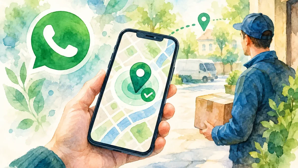 WhatsApp helymegerősítés az átvételhez