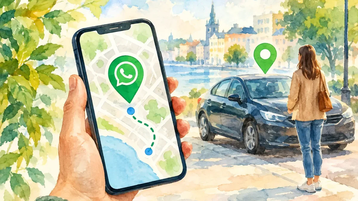 WhatsApp-location för enkel upphämtning